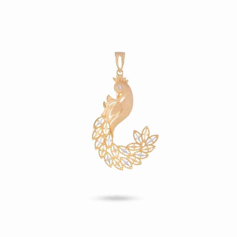 آویز گردنبند طلا زنانه طرح طاووس کد GP0052