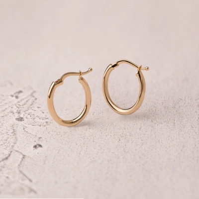 گوشواره حلقه ای طلا زنانه بیضی شکل کد GE0151