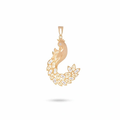 آویز گردنبند طلا زنانه طرح طاووس کد GP0052