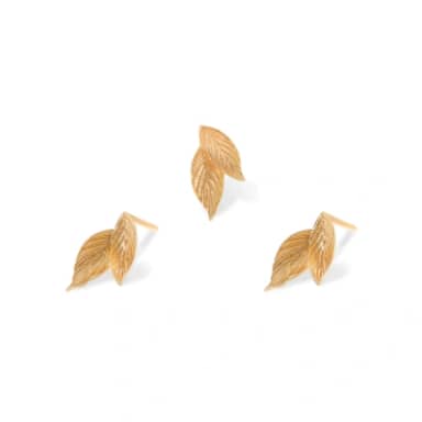 نیم ست طلا زنانه مینی طرح برگ کد 1