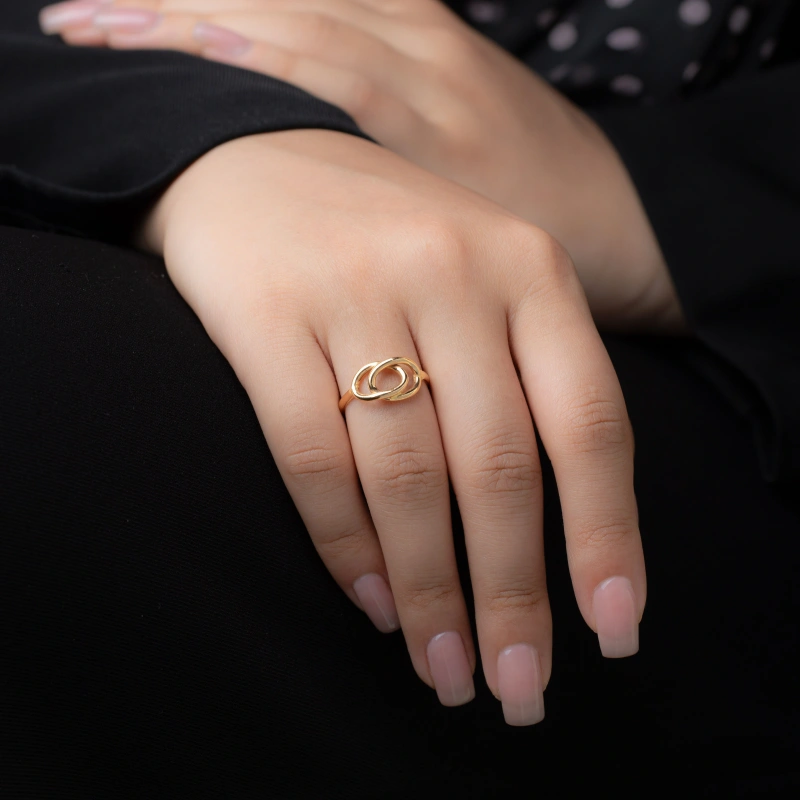 انگشتر طلا زنانه طرح گره کد GR0292