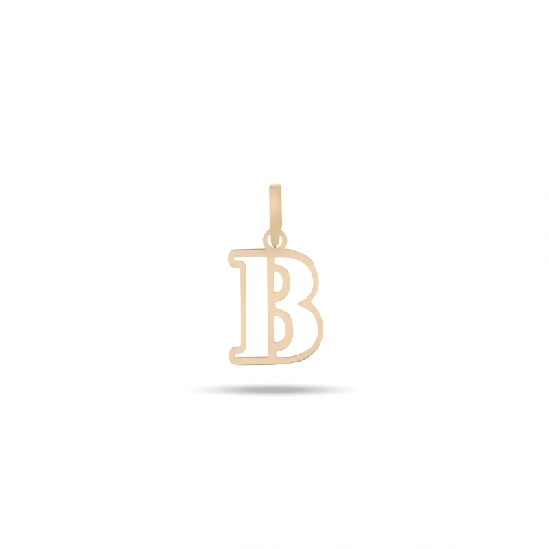 آویز گردنبند طلا زنانه لیزری حرف B