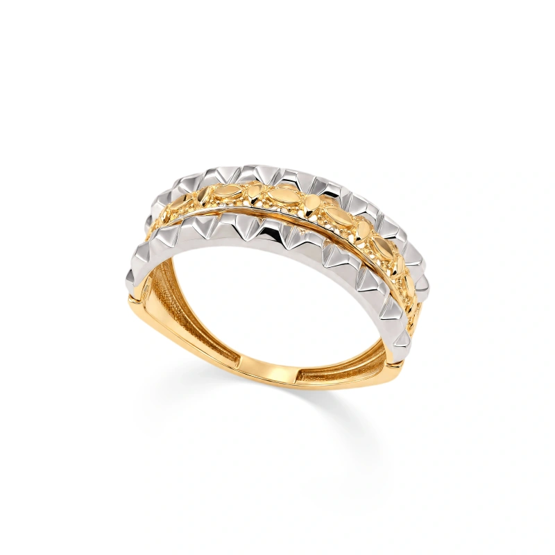انگشتر طلا طرح فانتزی سه رج GR0415
