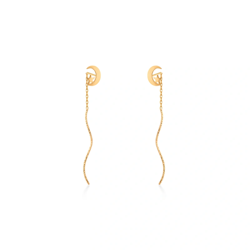 گوشواره طلا بخیه‌ای GE0295